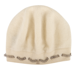 Chanel Chain Edge Cashmere Beret, Cream, 3*